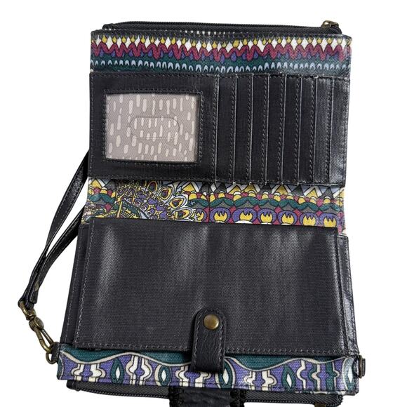 Sakroots Sak Artist Olympic Wristlet Wallet One World Multi Color Phone Friendly - Picture 5 of 8